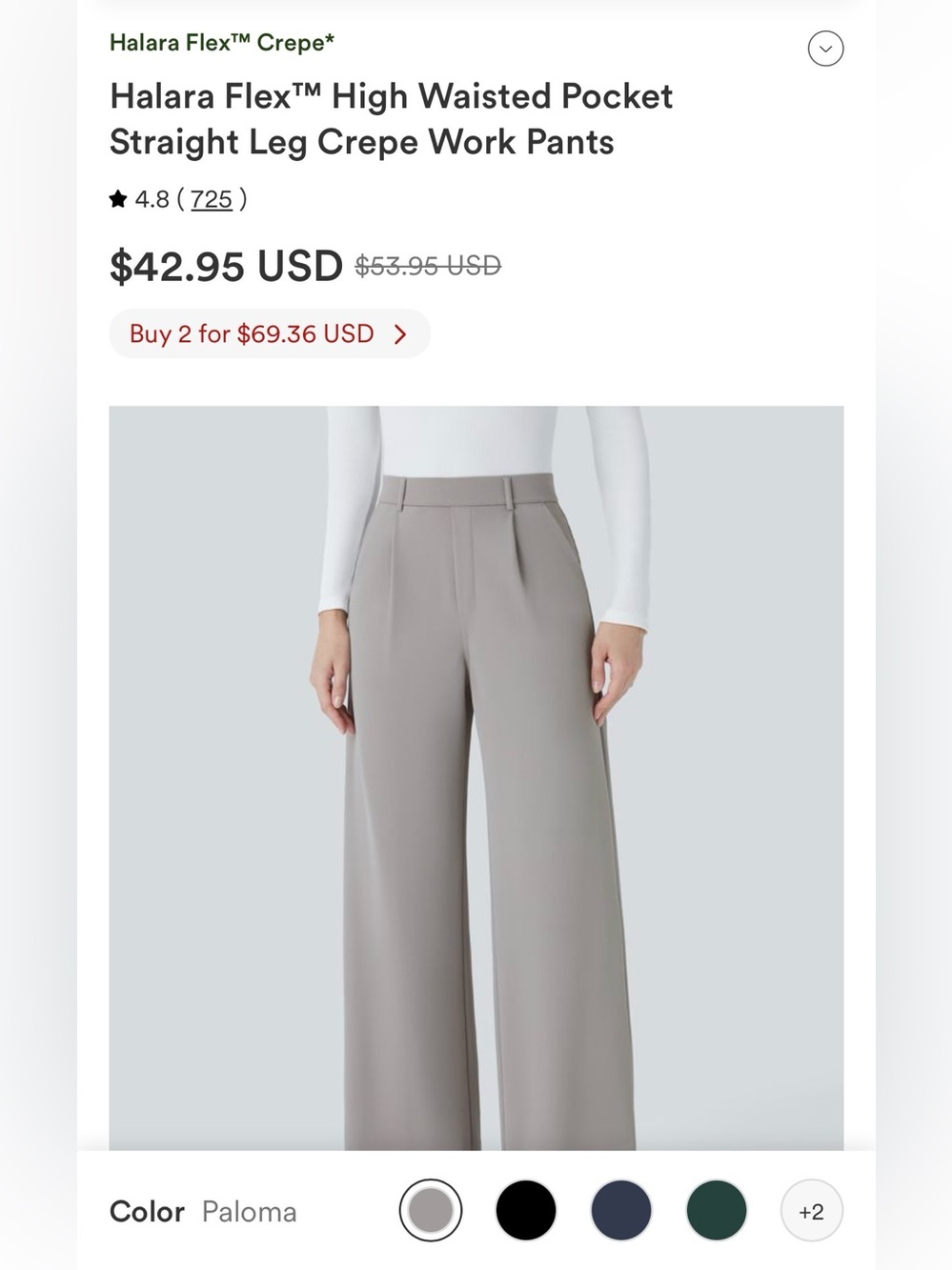 HALARA Wide Leg High-Waisted Pants — Paloma Taupe